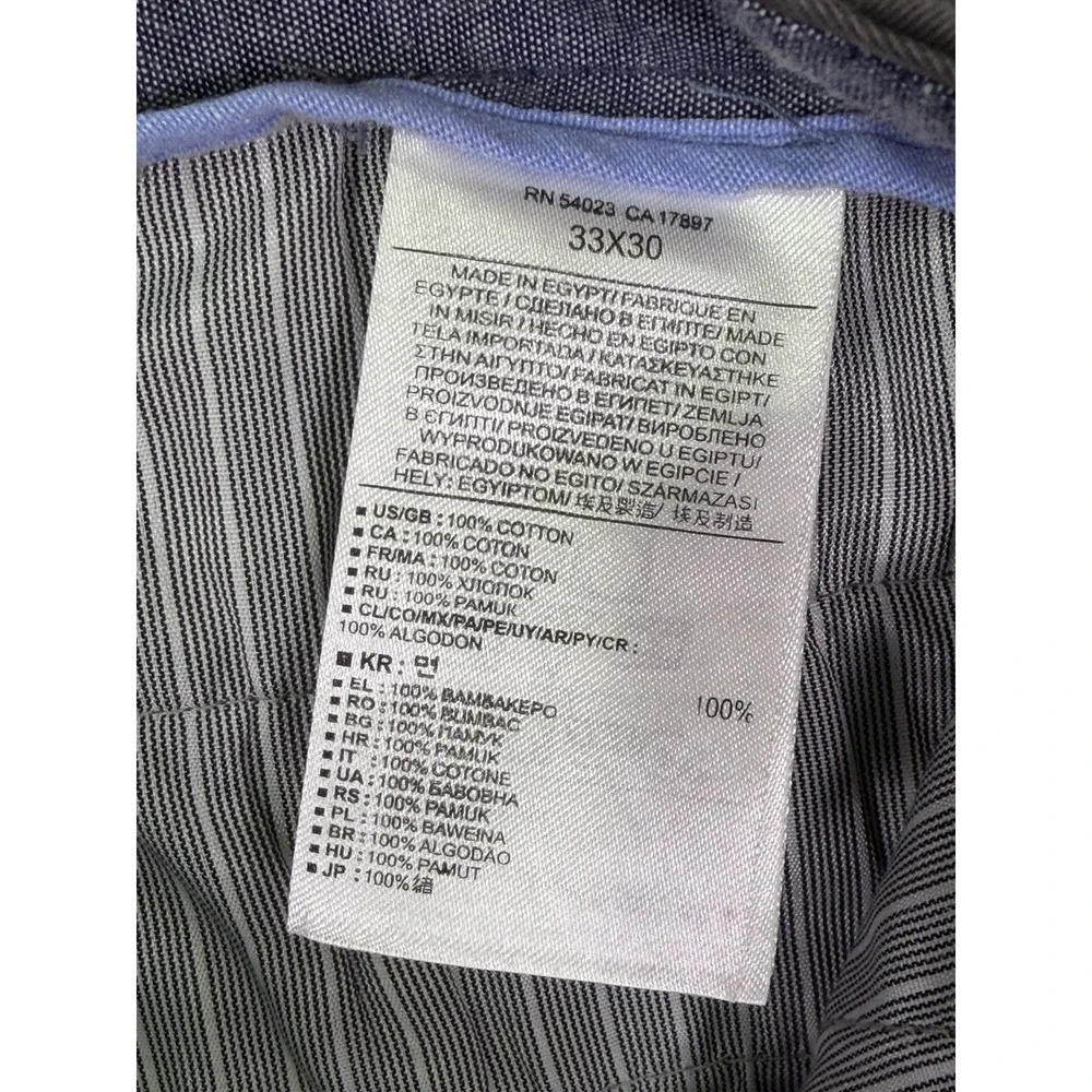 Banana Republic Chino Pants Mens 33x30 Gray‎ Emerson Straight Leg Flat Front